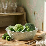 Square coupe/bowl in celadon porcelain, vintage Limoges from the 50s to 70s.