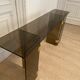 Console smoked glass and brass, 1970s