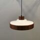 Danish space age hanging lamp, from the 80s, made of lacquered aluminum and acrylic plastic