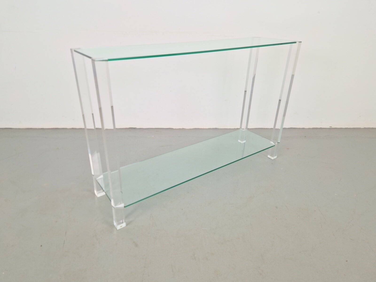 Table console en verre et acrylique The Hague de Bor Design, années 1990.