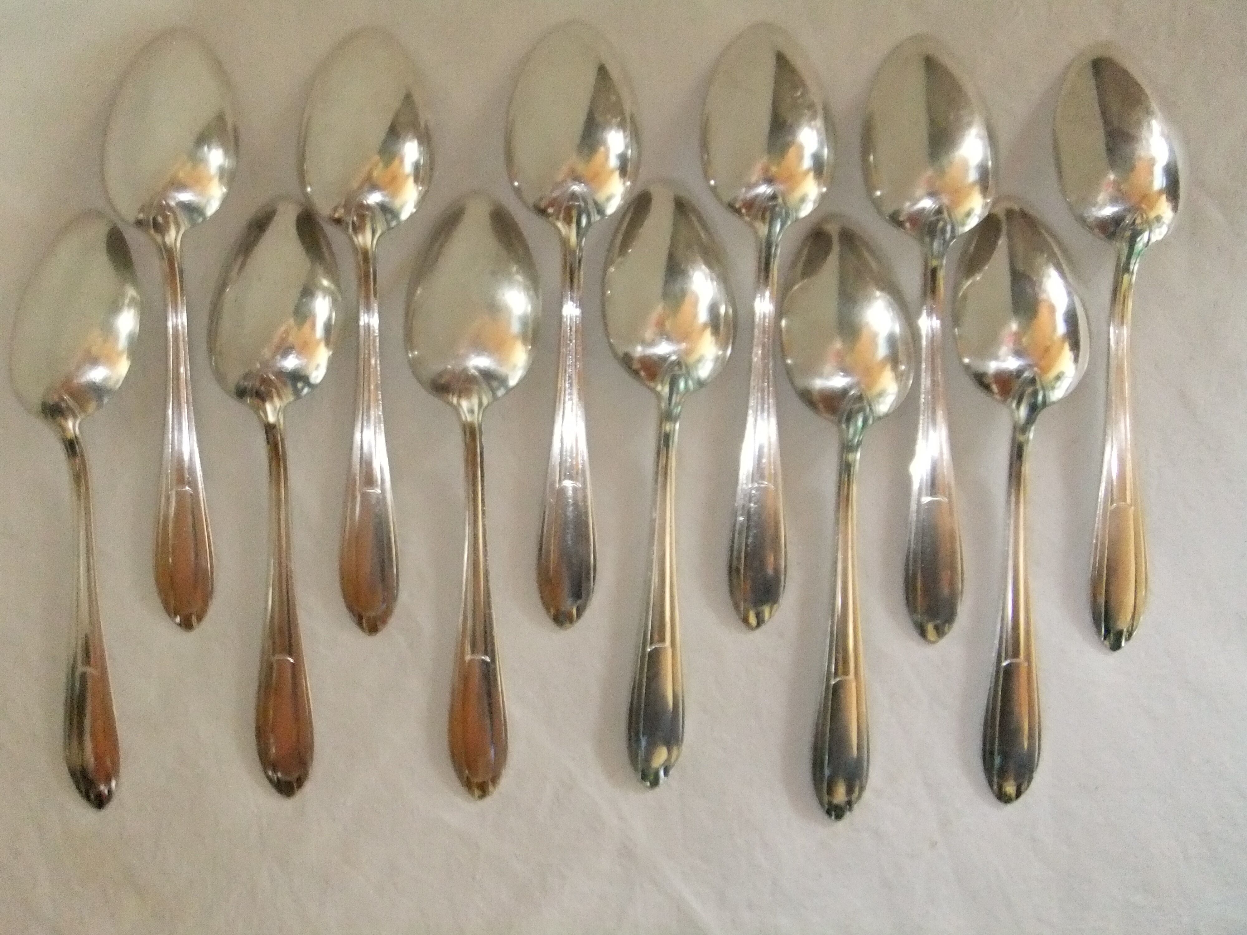 Art Deco Spoons Silver Metal brand Le Mondial table covered service