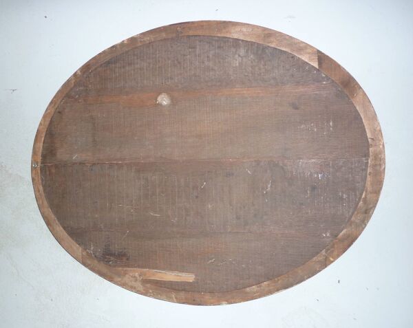 Miroir ovale cadre bois 74X58