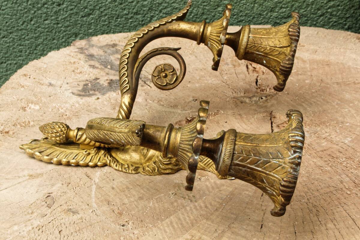 Paire d'appliques en bronze d'époque Empire