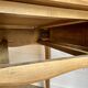 Vintage light wood desk with 3 drawers in Louis Philippe style, chic country.
