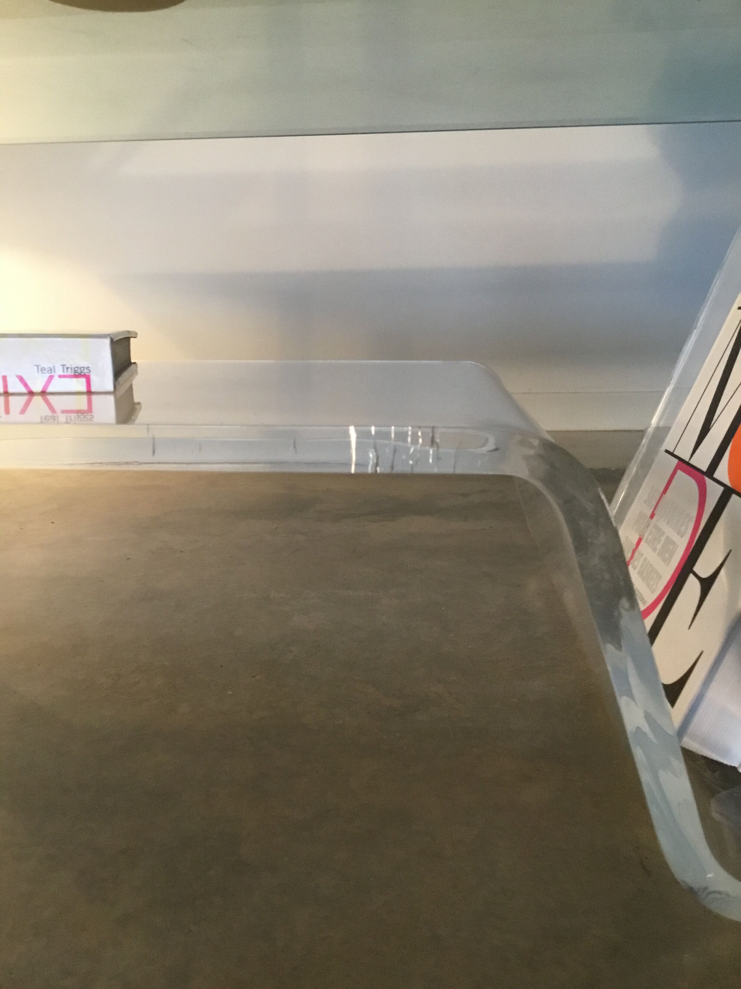 Plexiglas and glass coffee table - design 1980