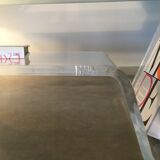 Plexiglas and glass coffee table - design 1980