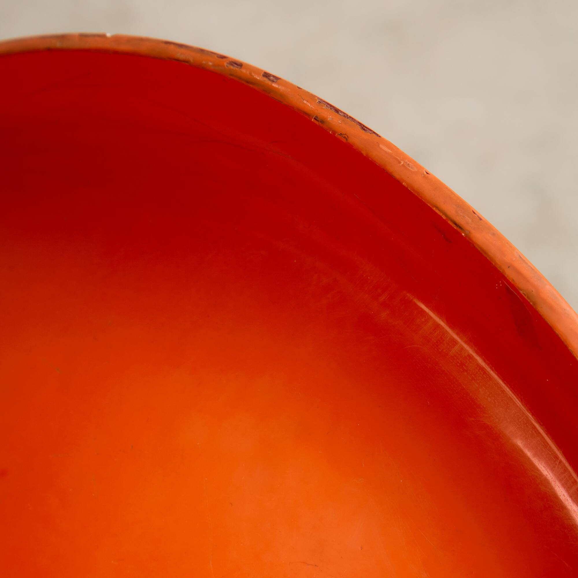 Set of Single-base Orange Molded Chairs, 1970s