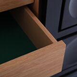 Blackened oak buffet with geometric doors 1970