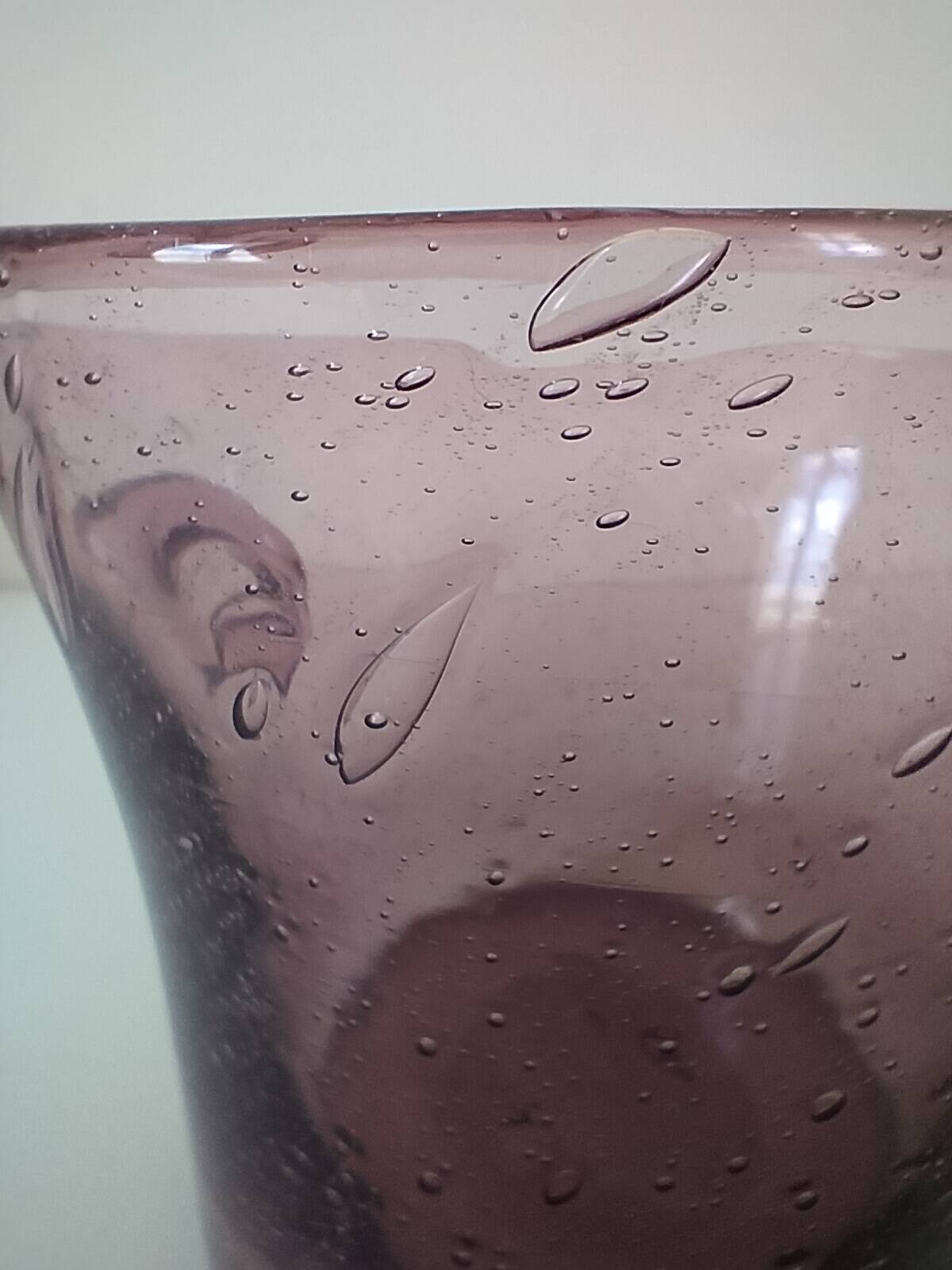 Biot style purple blown glass champagne bucket