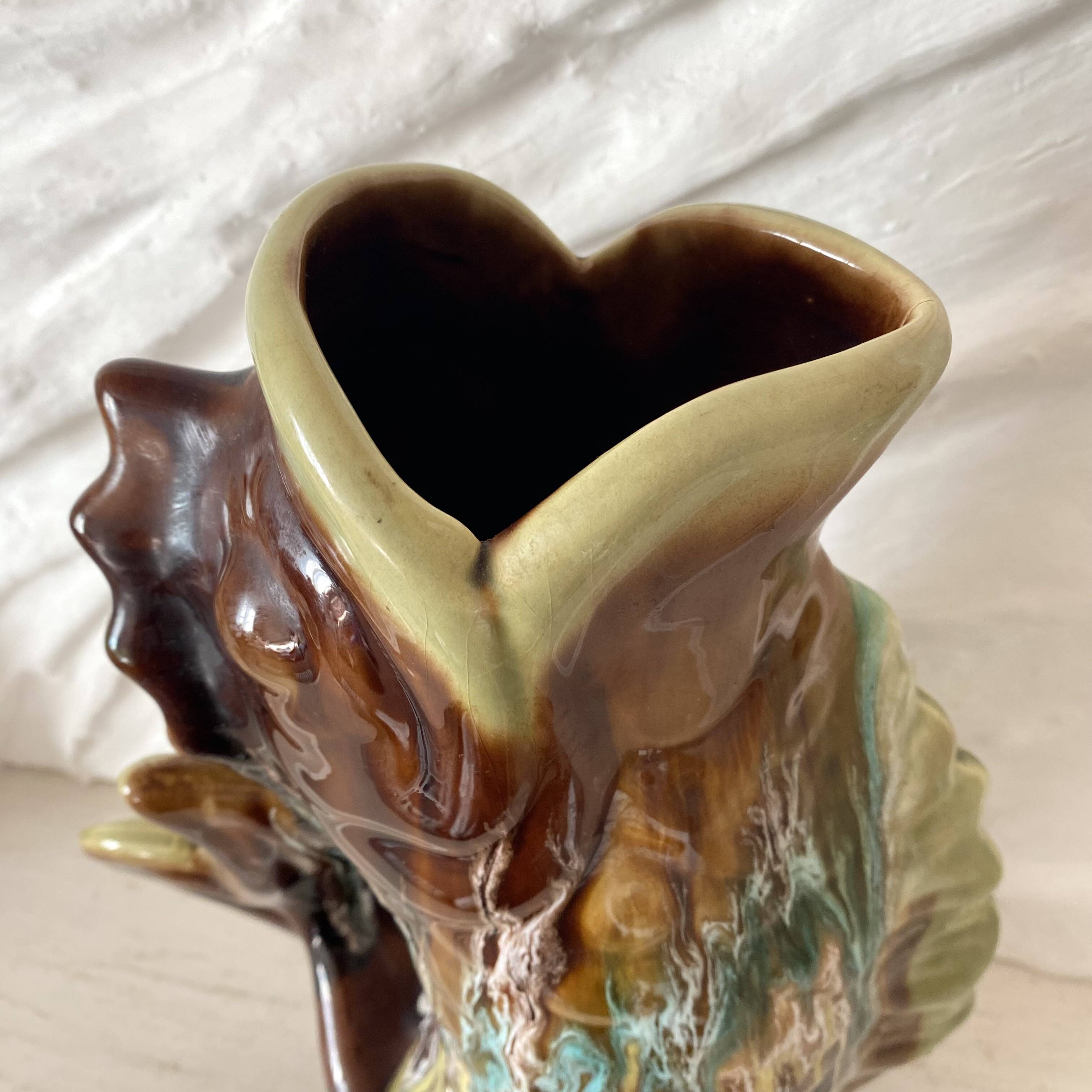 30 cm fish vase, 1970s zoomorphic vase.