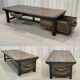 Coffee table early XXth fir with 2 drawers