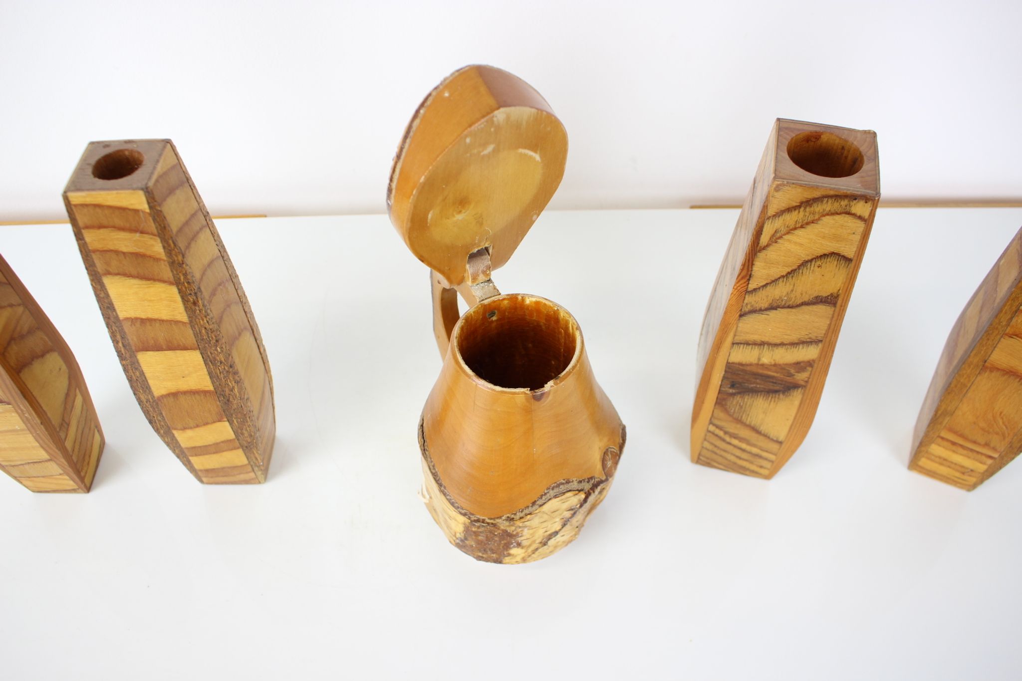 Articles en bois faits à la main années 1950, Tchécoslovaquie