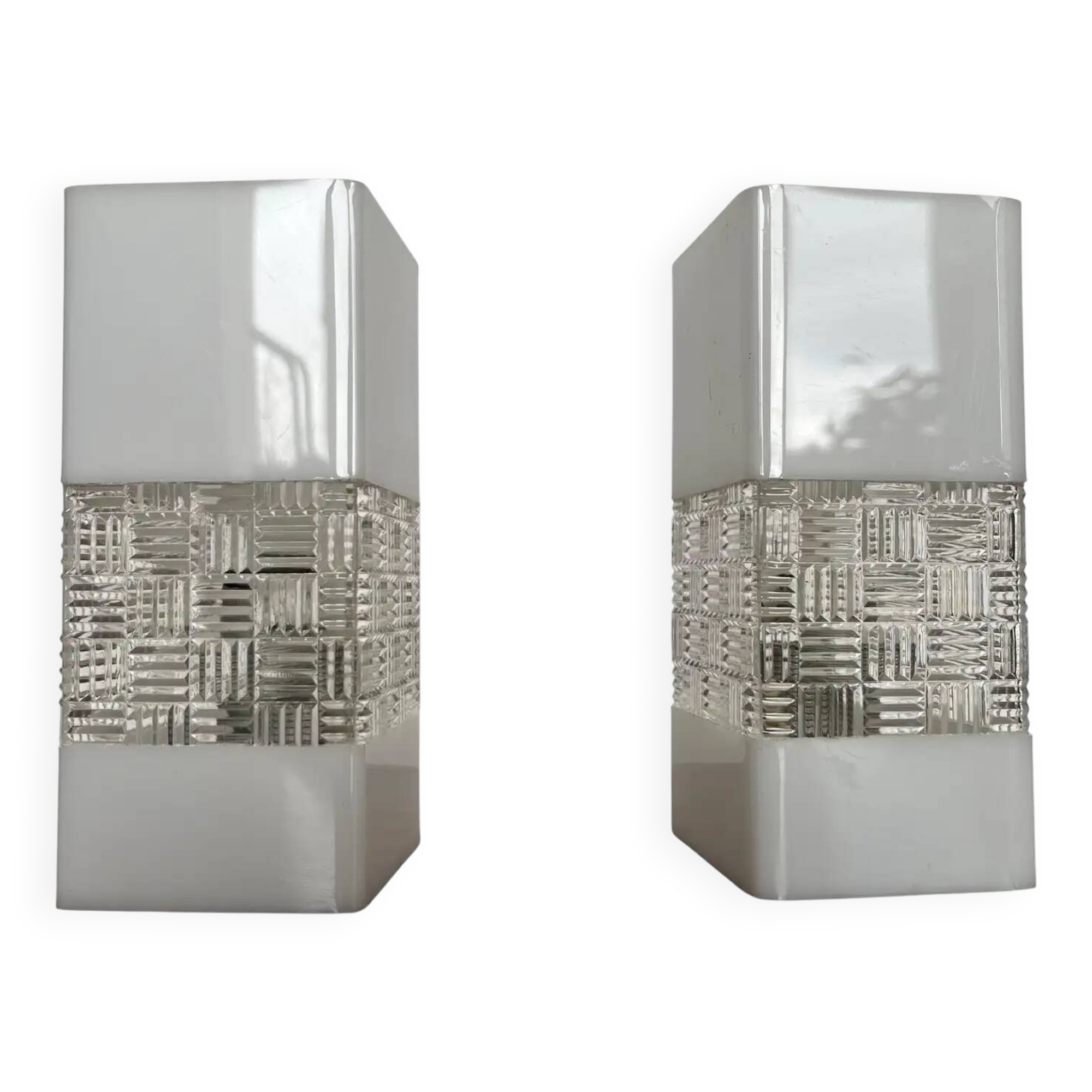 Pair of midcentury design plastic wall lamps, 1970s