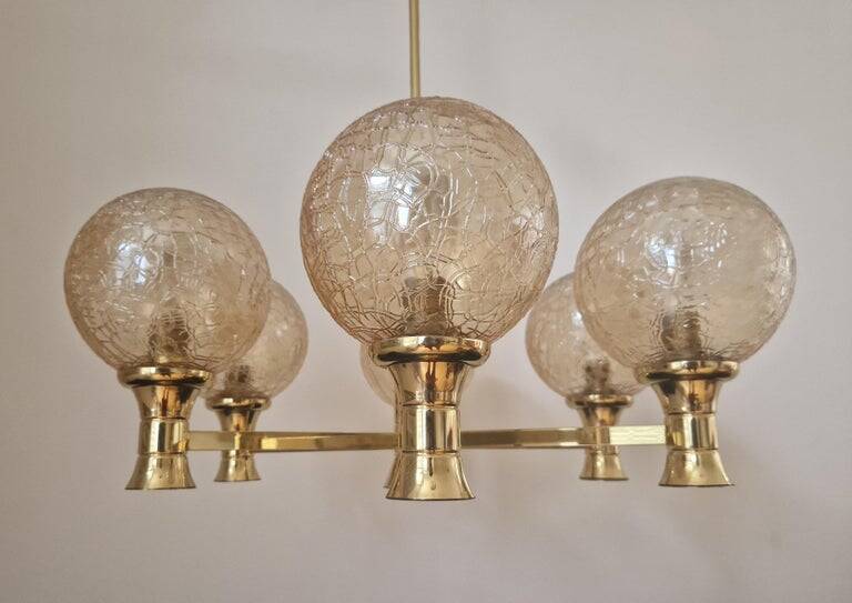 Mid-Century Brass Sputnik Chandelier, Germany, 1970s