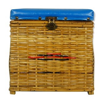 Rattan chest stool Cheney England 1960