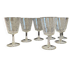 6 large antique wine or water glasses engraved with arabesques