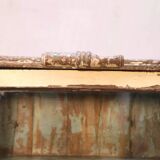Burmese teak display case with original ecru patina