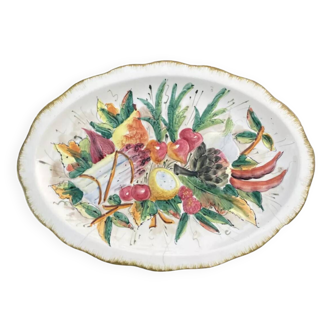 Large majolica slip wall decoration dish