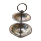 Double cup display in vintage silver metal