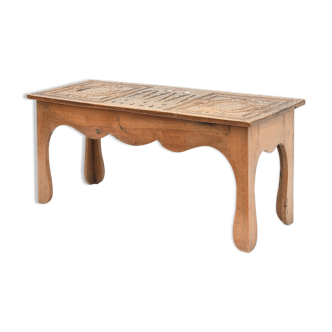 Carved wooden coffee table