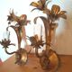 Pair of lily flower sconces in gilded metal design 60s