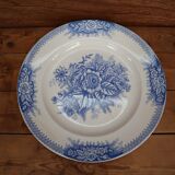 Ancien plat rond Terre de Fer Saint Amand & Hamage Nord modèle Jardinière