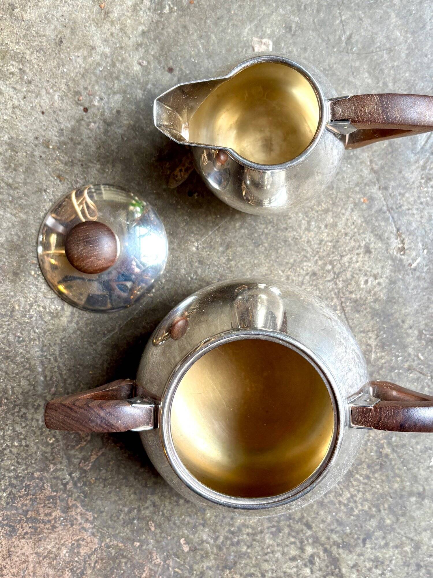 Service à café et thé 4 pièces ercuis en métal argenté, vers 1930