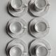 6 tasses Niderviller blanches et roses à décor de fleurs