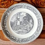 2 assiettes Régence Sarreguemines 1900