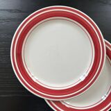 Pair of red striped plates