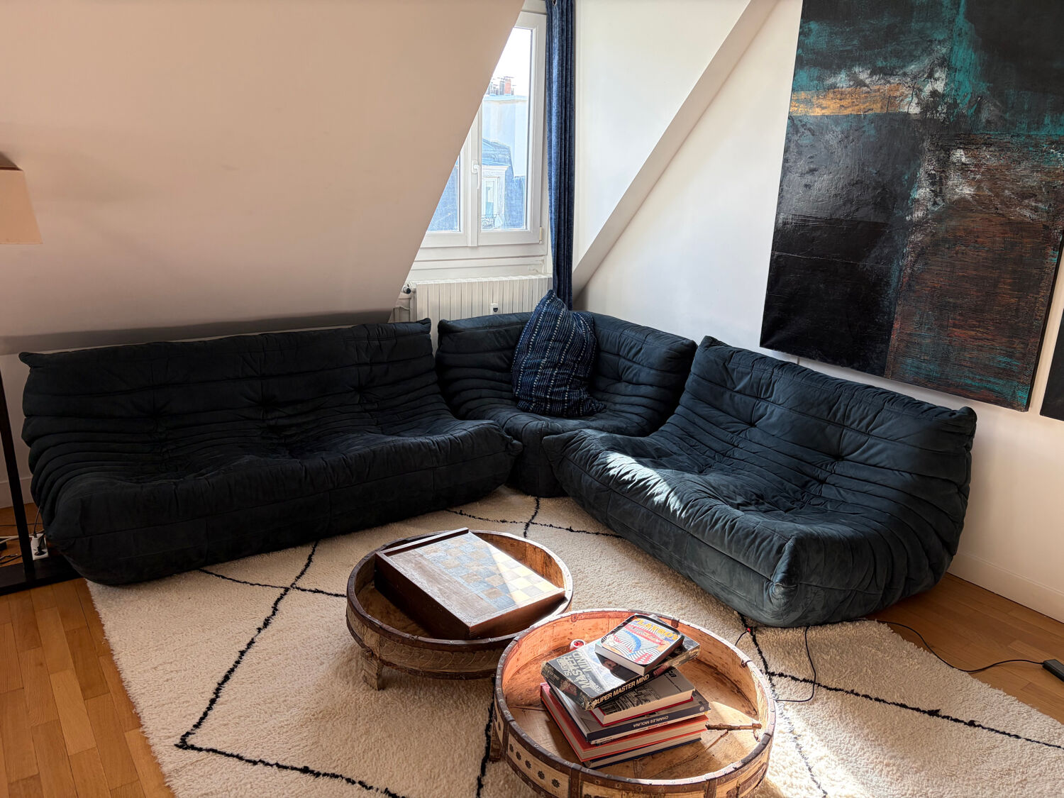 Navy blue Ligne Roset Togo sofa