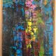 Composition abstraite. Huile sur toile monogrammée