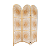 Rattan peacock screen