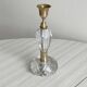 Vintage crystal and brass candlestick
