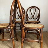 Rattan and cane bistro chairs