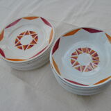 Series of 20 modernist plates Faïencerie de Castres