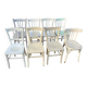 Set de 8 chaises bistrot blanches dépareillées