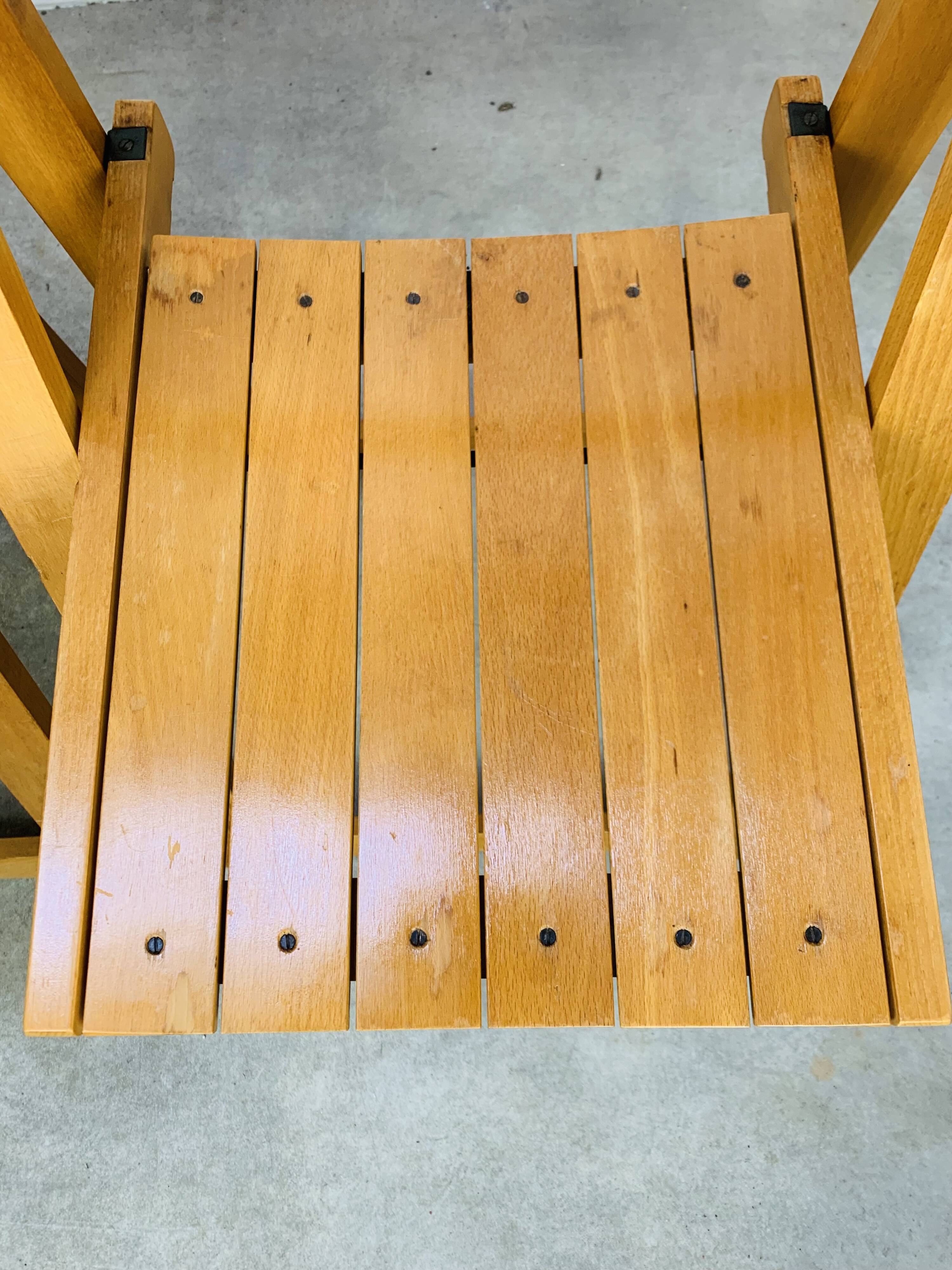 Paire de chaises pliantes par Aldo Jacober, bois, années 60