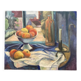 Leray, "In Front of the Window", fauvist still life, oil on canvas