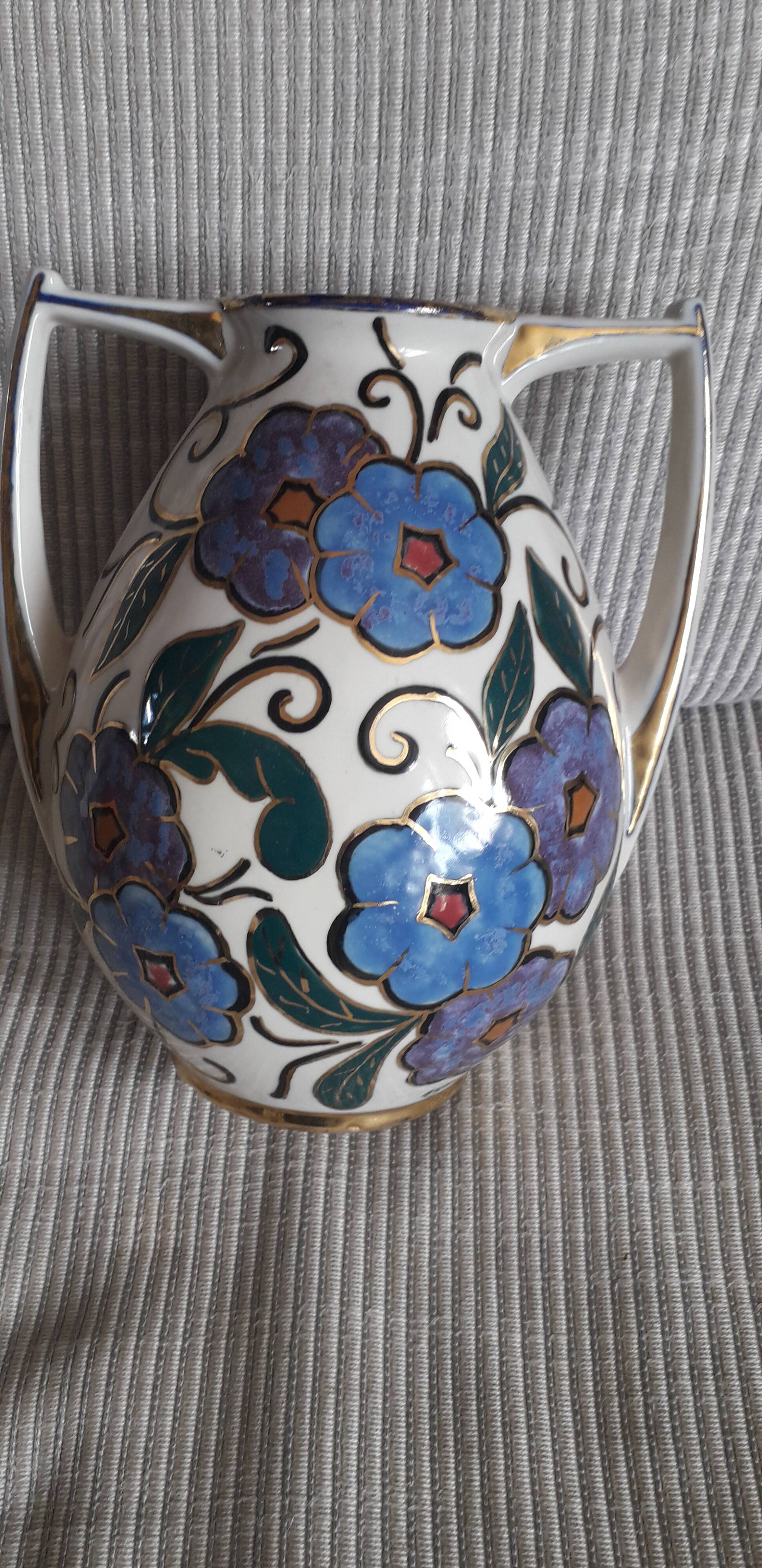 Vintage ceramic vase signed Alpho