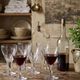 Antique service of 6 cut crystal glasses attributed to Moser, Bohemia.