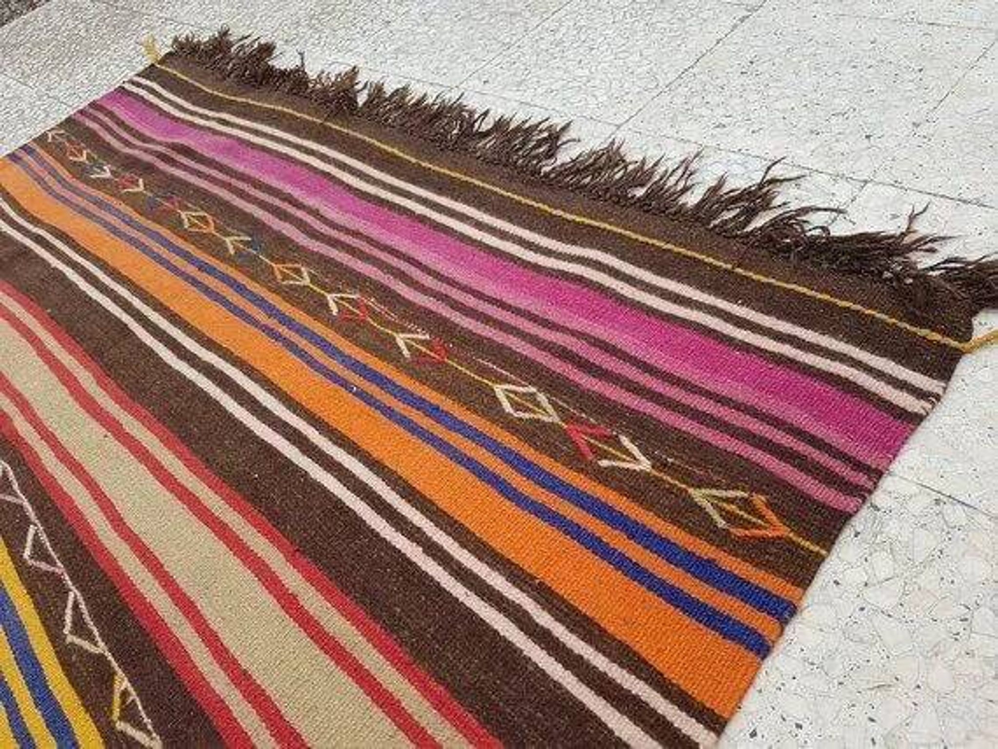 Kilim turc vintage tissé main 152x318 cm