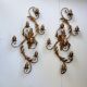Pair of Golden Florentine Wall Lights 1950s 1960s Hollywood Regency 7 Lights