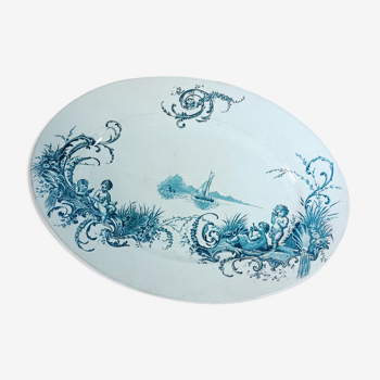 Oval dish JVB Jules Vieillard, Neptune