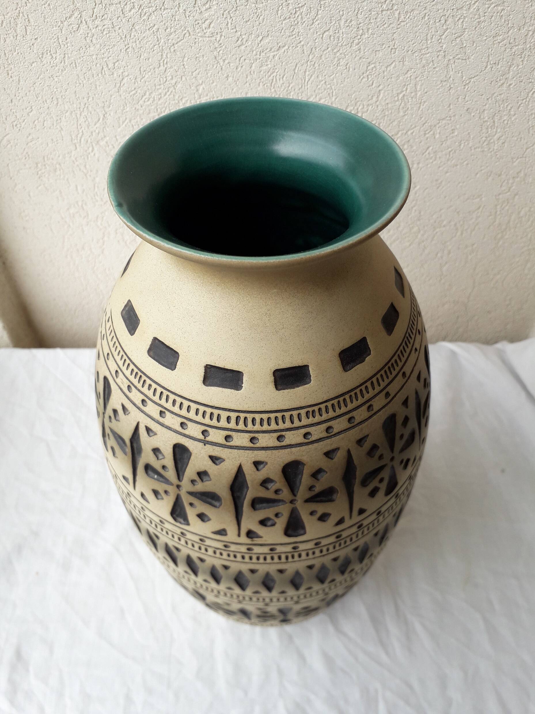 Ceramic vase with relief decoration