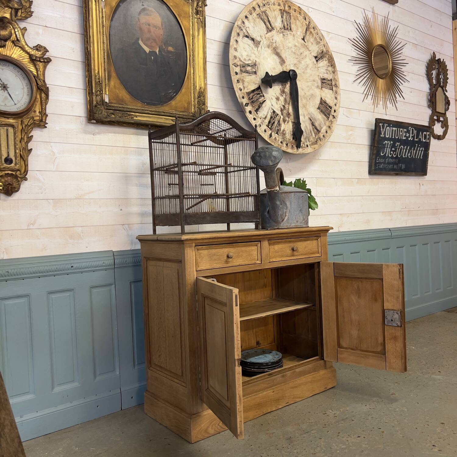 Parisian sideboard in stripped oak