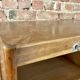 Double curtain filing cabinet in oak — on legs