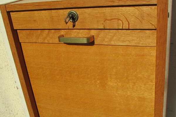 Golden oak filing cabinet