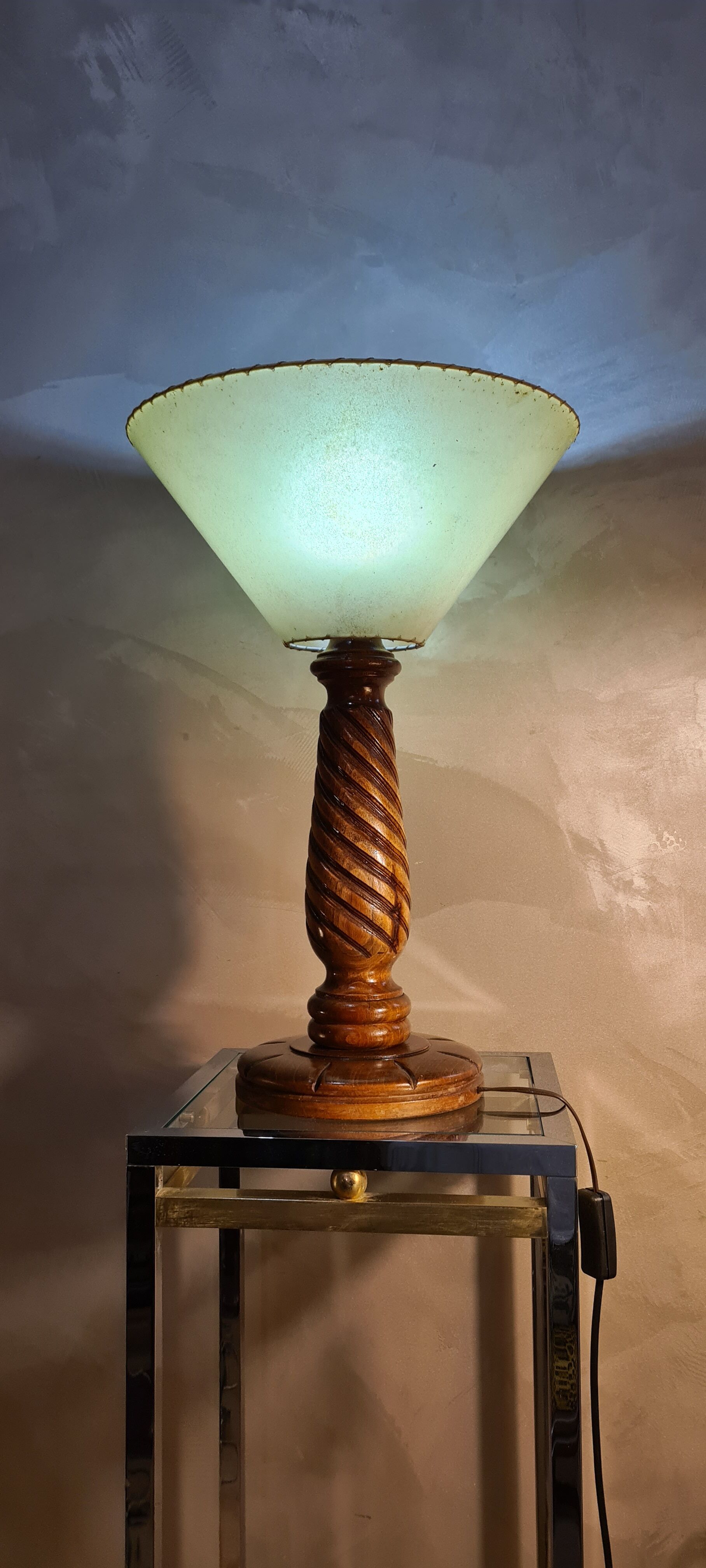 Vintage 1960 solid wood lamp