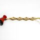 1950s brass extendable scissor wall lamp with aluminum diabolo shade in red